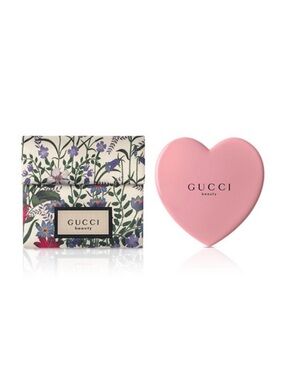 Gucci Beauty Pink Heart Mirror Pink with Floral Pouch
